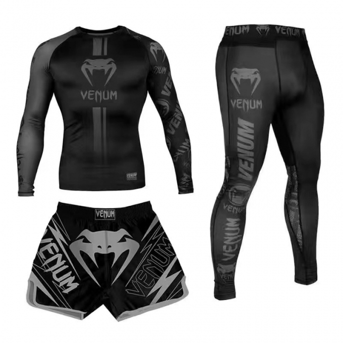 Trọn bộ 3 món quần áo Rashguard BJJ MMA tập luyện võ thuật 030