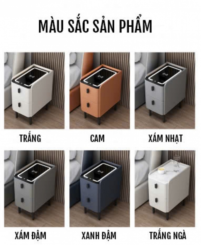 Tủ đầu giường thông minh để phòng ngủ tiện lợi 004