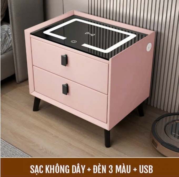 Tủ đầu giường thông minh kết hợp sạc không dây tiện lợi 012
