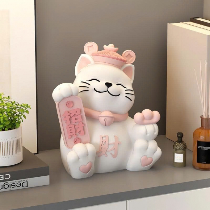Tượng decor trang trí mèo thần tài 018