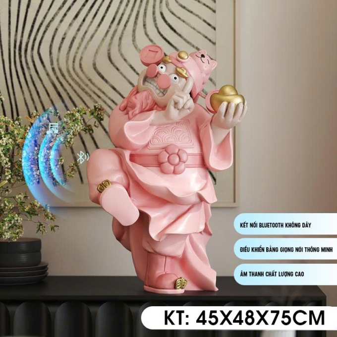 Tượng decor trang trí Thần Tài vui vẻ kết hợp bluetooth mang đến sự may mắn 017