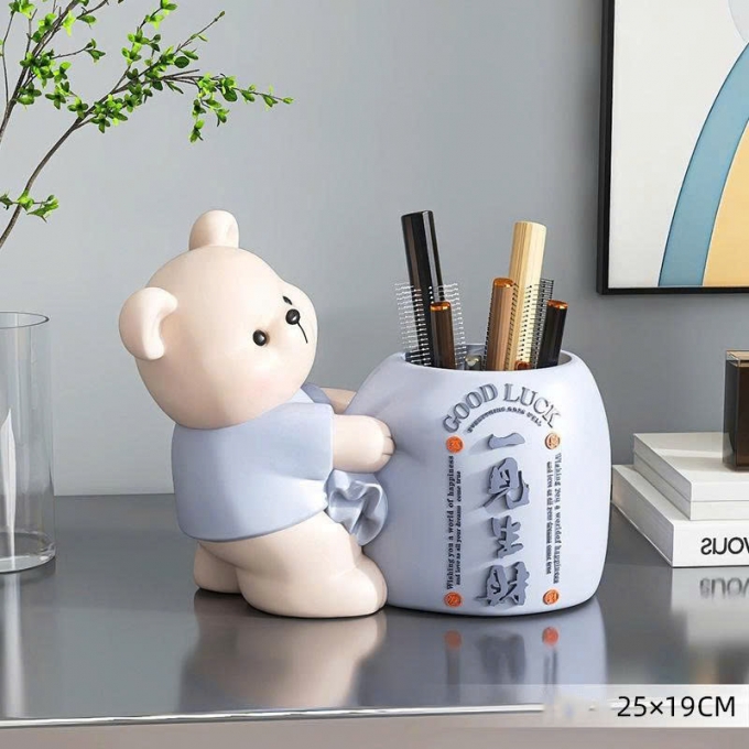 Tượng gấu decor trang trí kết hợp hộp đựng đa năng 050