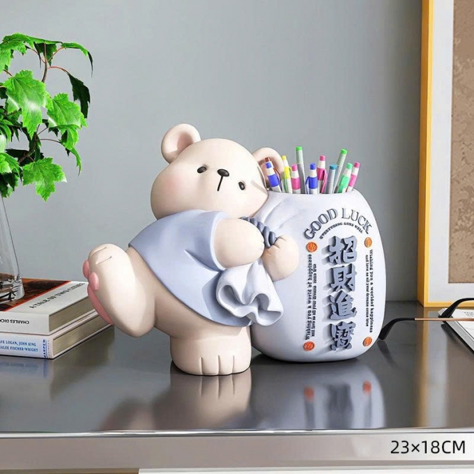 Tượng gấu decor trang trí kết hợp hộp đựng đa năng 050