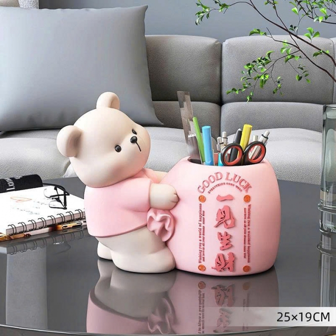 Tượng gấu decor trang trí kết hợp hộp đựng đa năng 050