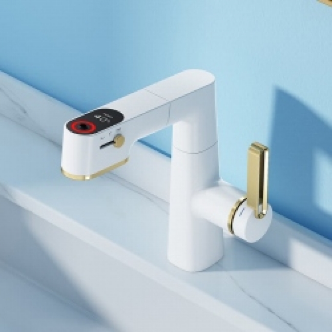 Vòi nước lavabo hiển thị nhệt độ nước nóng lạnh 076