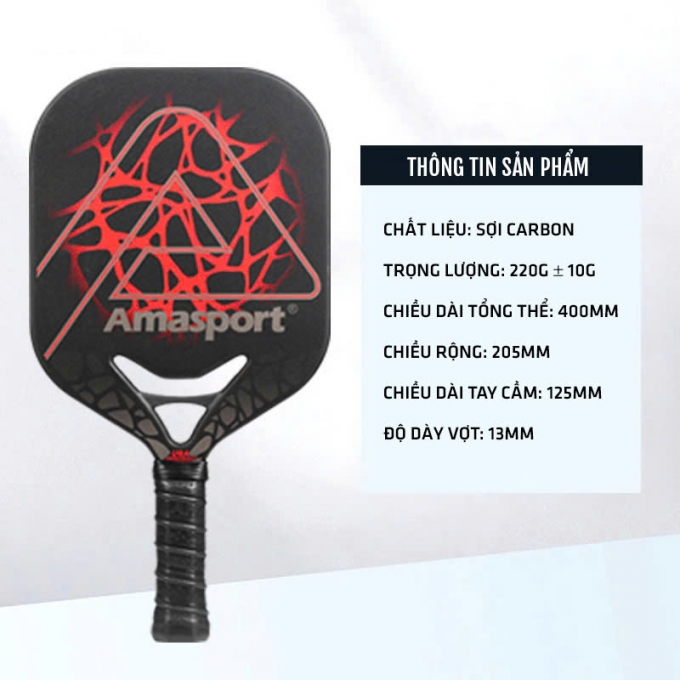 Vợt Pickleball carbon Ama sport 13mm cao cấp 007