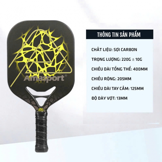 Vợt Pickleball carbon Ama sport 13mm cao cấp 007